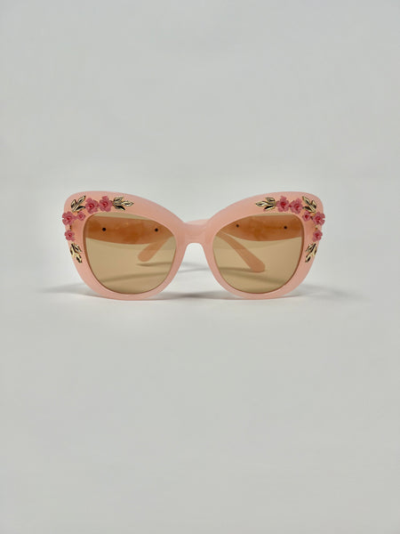 Floral Embellished Sunglasses - Pink – Polished Pearl Boutique display picture 3