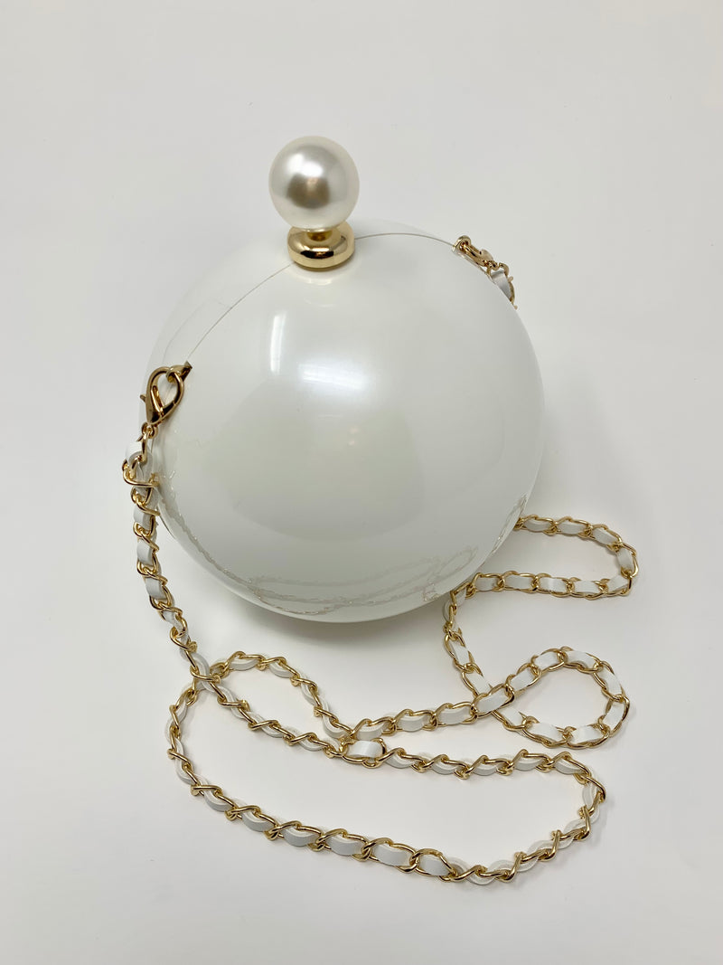 Acrylic Pearl Purse with Mini Pearl at Top