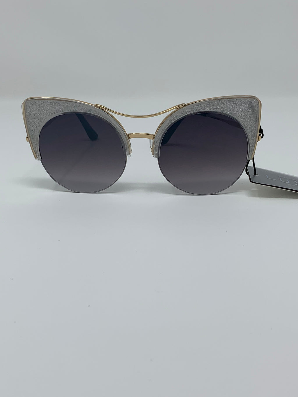 Cat-Eye Silver Glitter Sunglasses