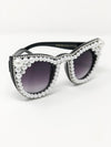 Cat Eye Pearl and Rhinestone Framed Sunglasses