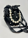 Pearl Handle Bucket Bag (Black)