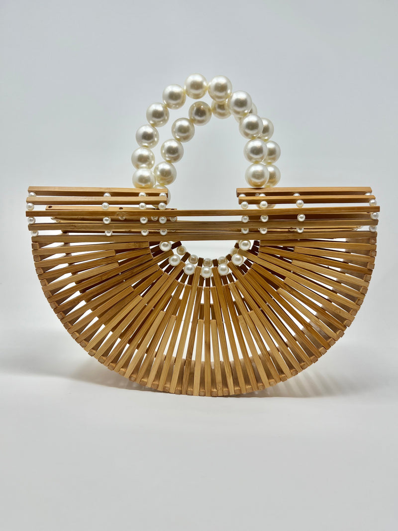 Pearl Handle Bamboo Purse