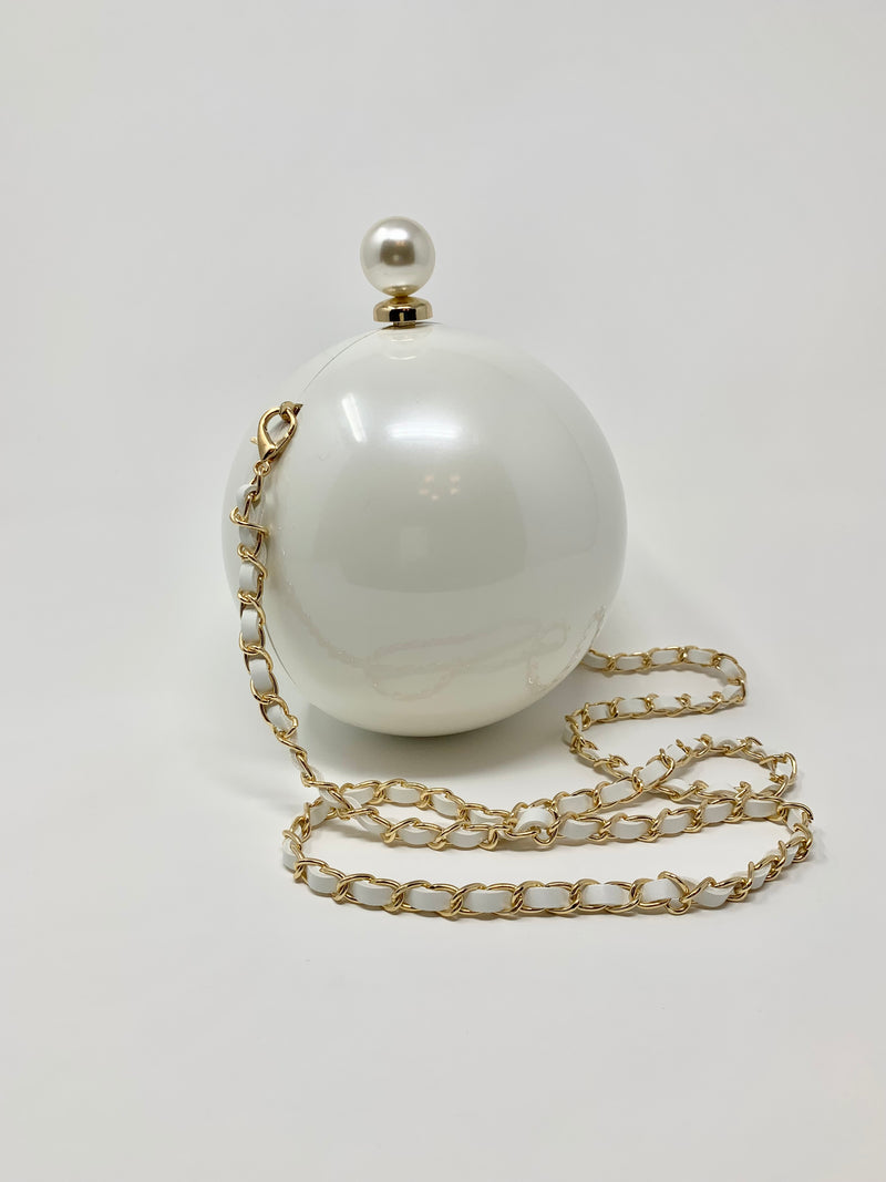 Acrylic Pearl Purse with Mini Pearl at Top