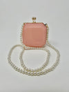 Pink Acrylic Clutch with Pearl Strap